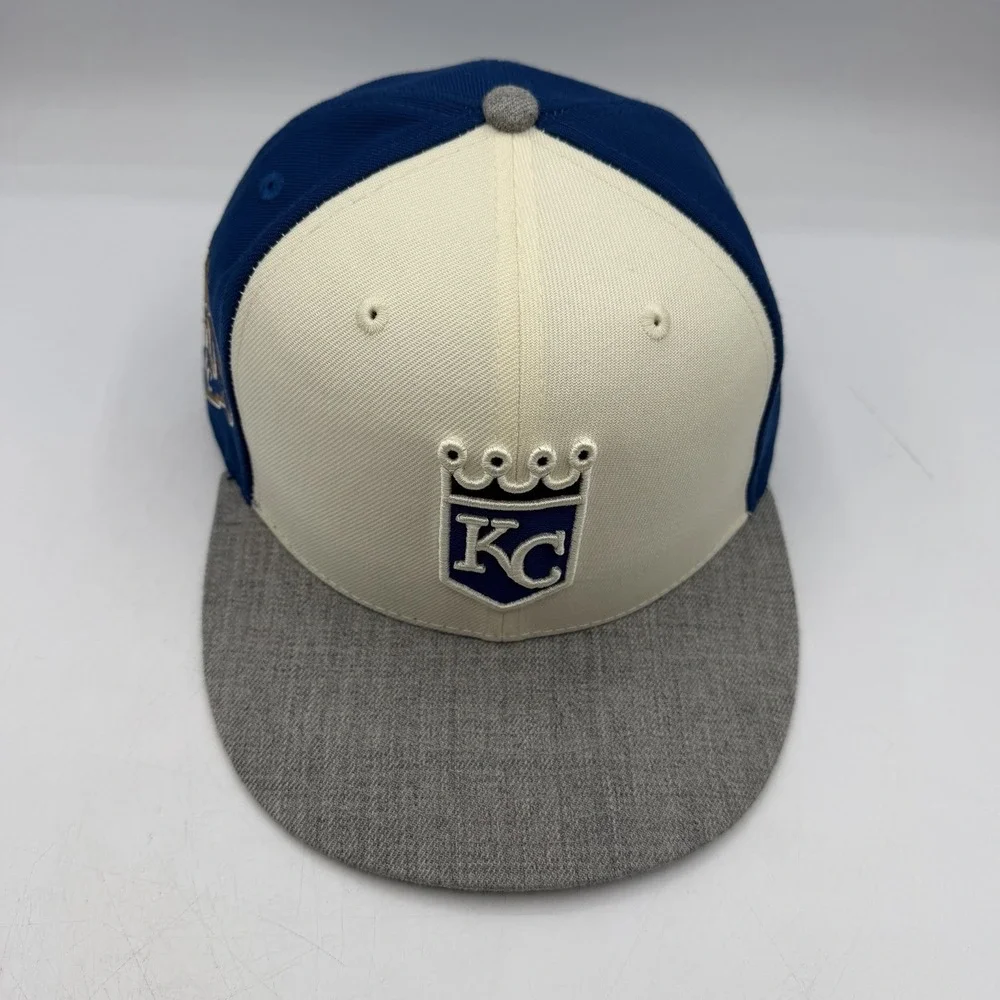 Mitchell & Ness Kansas City‎ Royals Hat Cap Sz 6 7/8 Liberty Fit 50 Years Patch